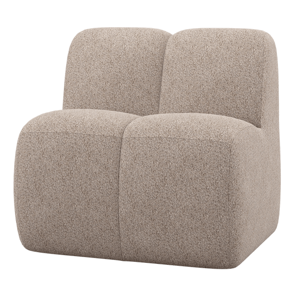 MOJO EETBANK 84 CM MET RUGLEUNING WOLLIG DONKERZAND
