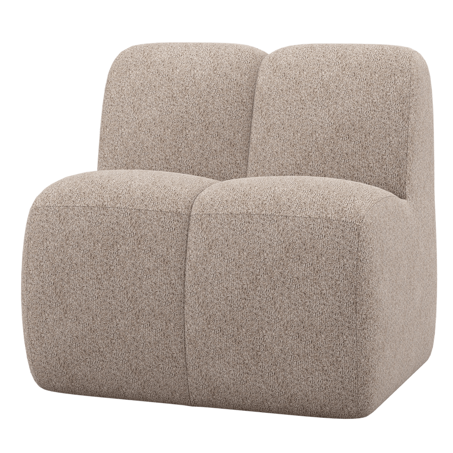 MOJO EETBANK 84 CM MET RUGLEUNING WOLLIG DONKERZAND