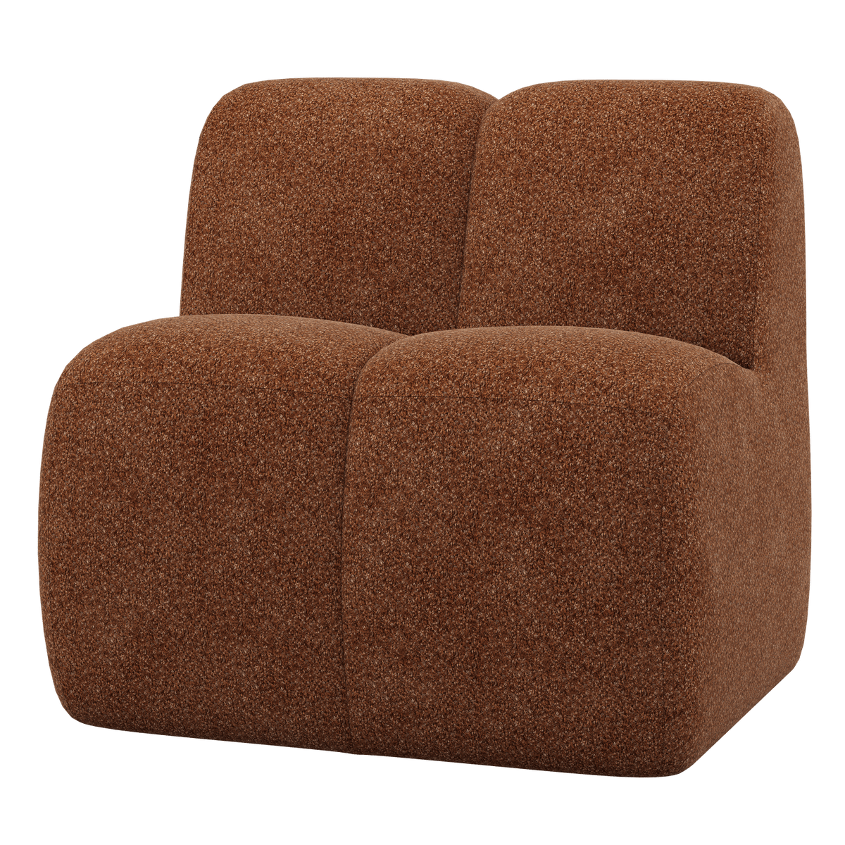 MOJO EETBANK 84 CM MET RUGLEUNING WOLLIG ROESTBRUIN
