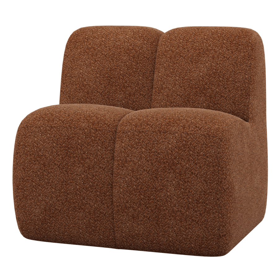 MOJO EETBANK 84 CM MET RUGLEUNING WOLLIG ROESTBRUIN
