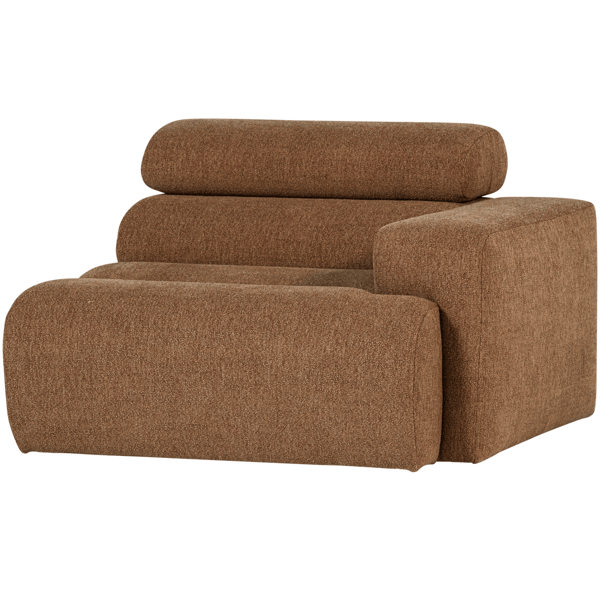 NOVI 1-ZITS ELEMENT ARM RECHTS BOUCLE KARAMELBRUIN