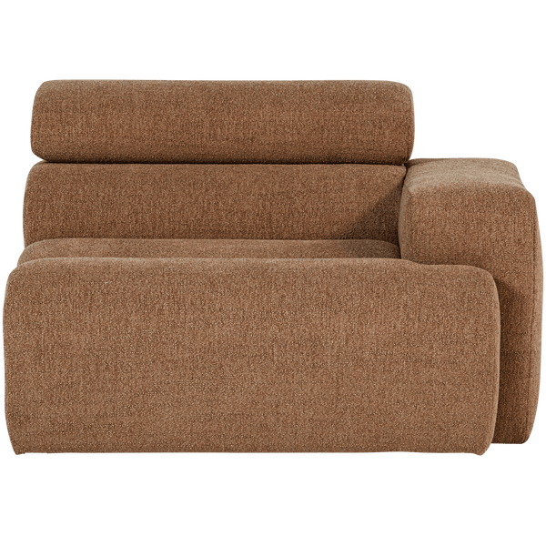 NOVI 1-ZITS ELEMENT ARM RECHTS BOUCLE KARAMELBRUIN