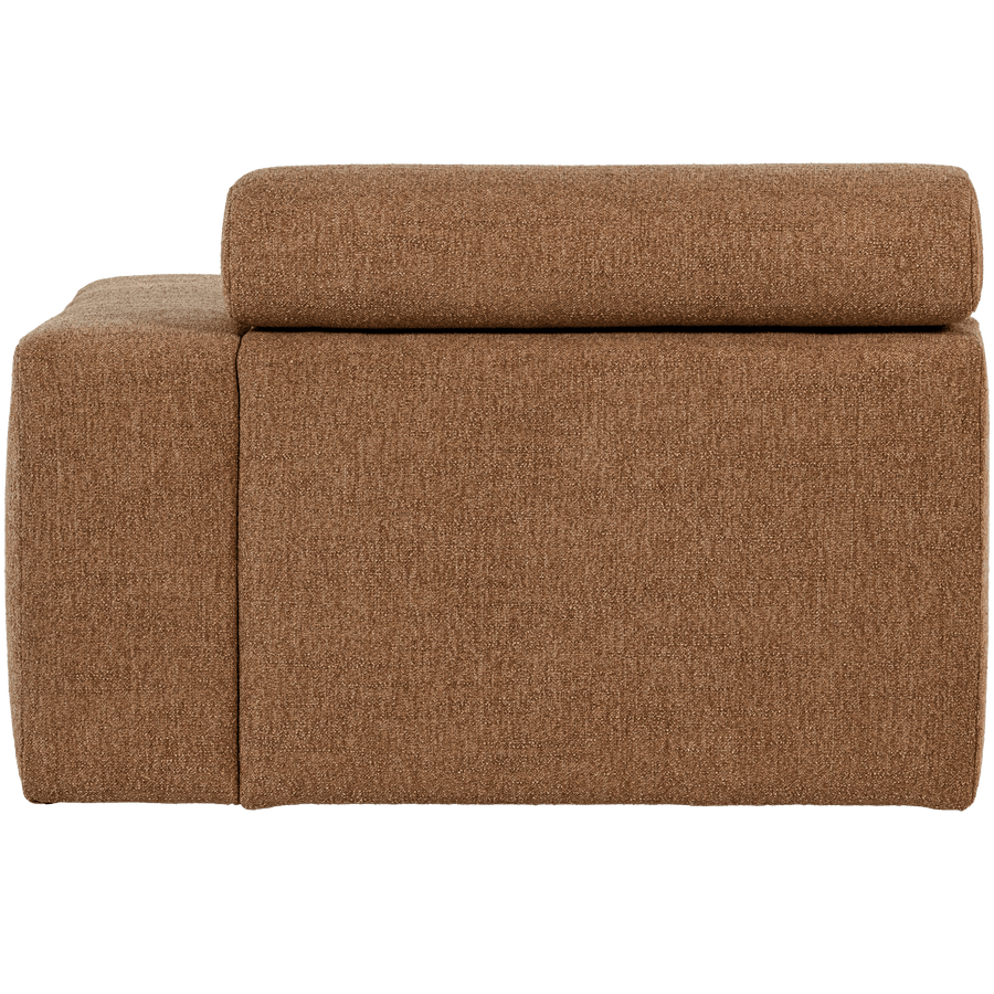 NOVI 1-ZITS ELEMENT ARM RECHTS BOUCLE KARAMELBRUIN