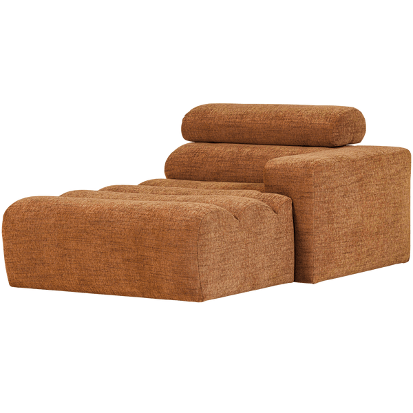 NOVI CHAISE LONGUE ELEMENT ARM RECHTS ORANJE MELANGE