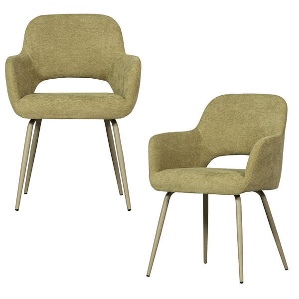 JENNY EETKAMERSTOEL GEWEVEN STOF SALIEGROEN (set of 2)