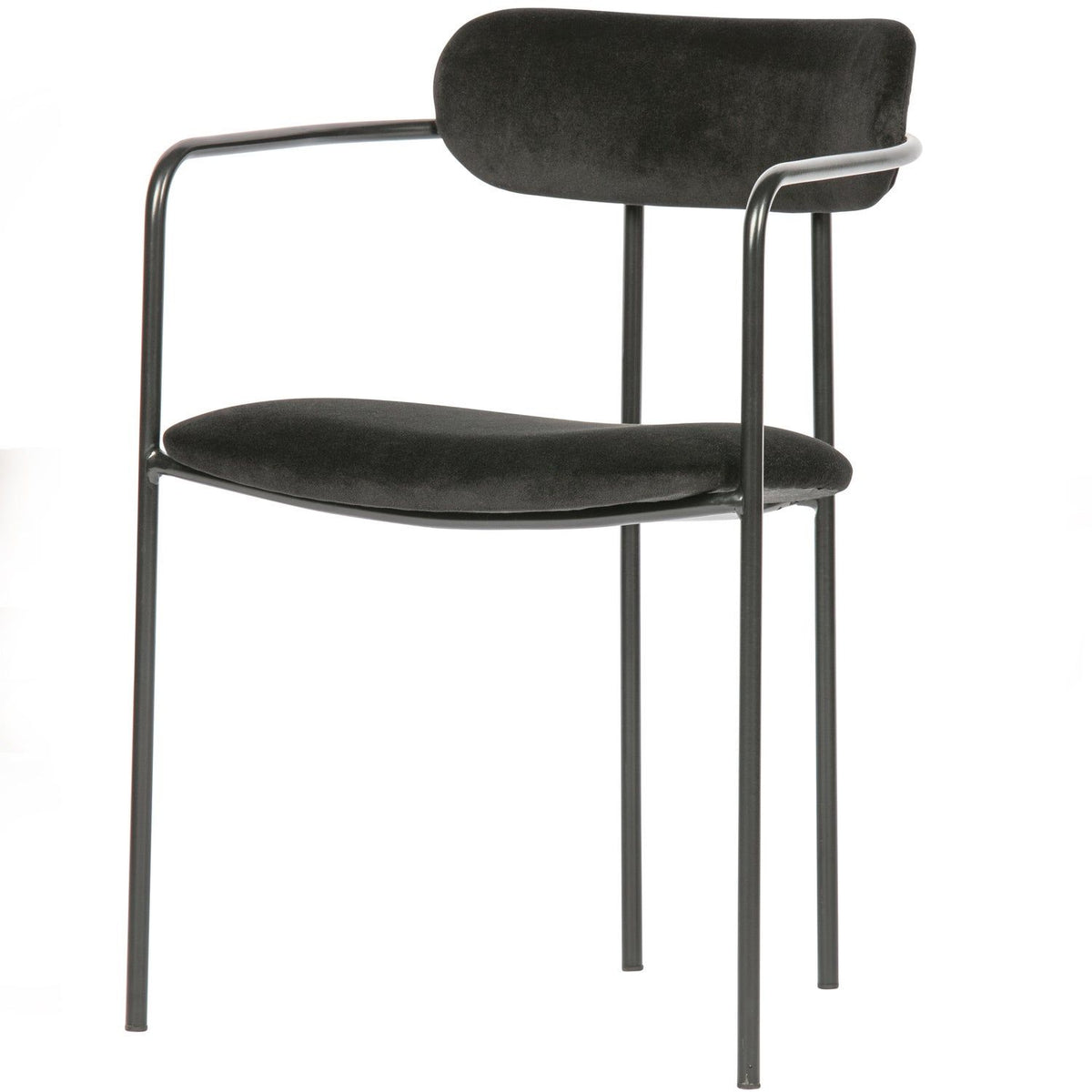 IVY EETKAMERSTOEL VELVET ZWART (set of 2)