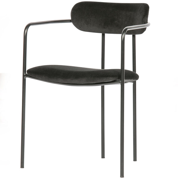 IVY EETKAMERSTOEL VELVET ZWART (set of 2)