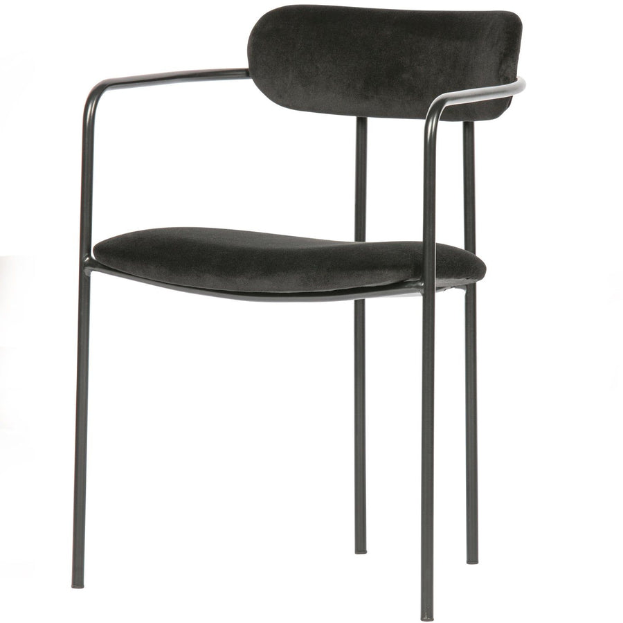 IVY EETKAMERSTOEL VELVET ZWART (set of 2)