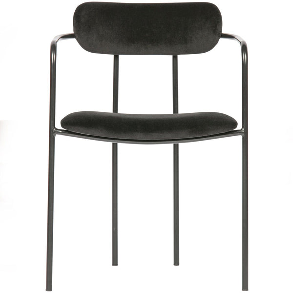 IVY EETKAMERSTOEL VELVET ZWART (set of 2)