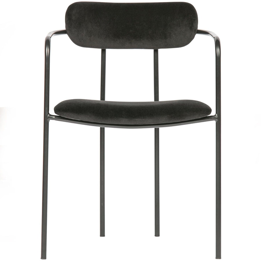 IVY EETKAMERSTOEL VELVET ZWART (set of 2)