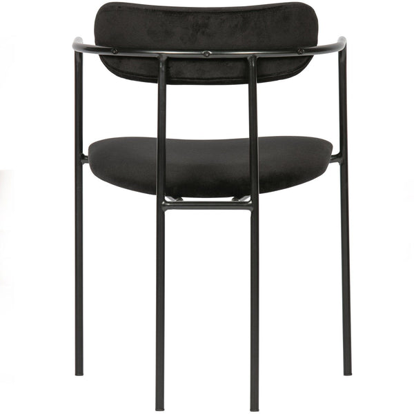 IVY EETKAMERSTOEL VELVET ZWART (set of 2)