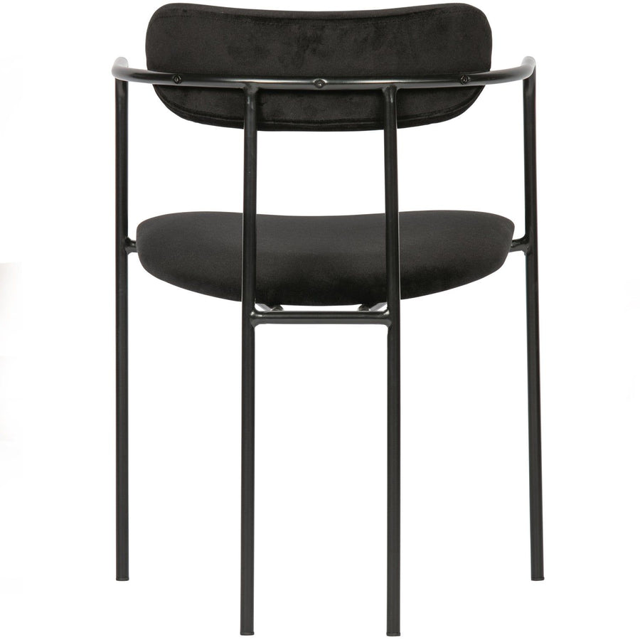 IVY EETKAMERSTOEL VELVET ZWART (set of 2)