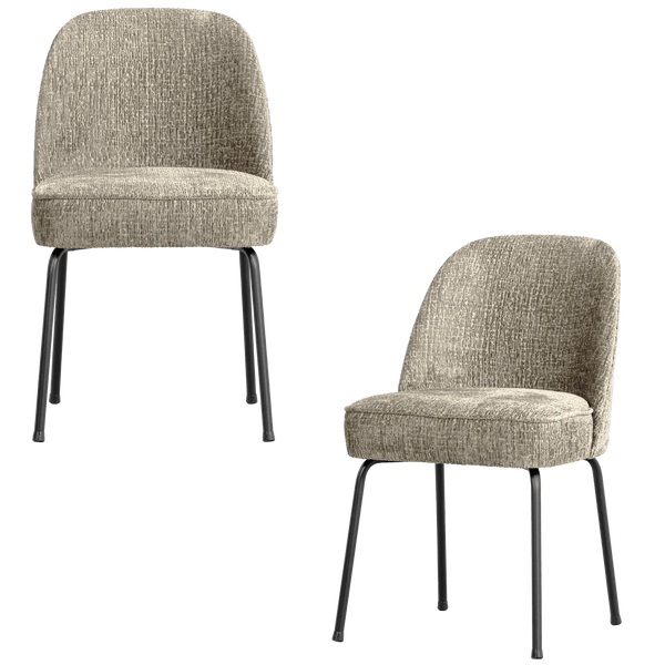 VOGUE EETKAMERSTOEL STRUCTURE VELVET WHEATFIELD (set of 2)