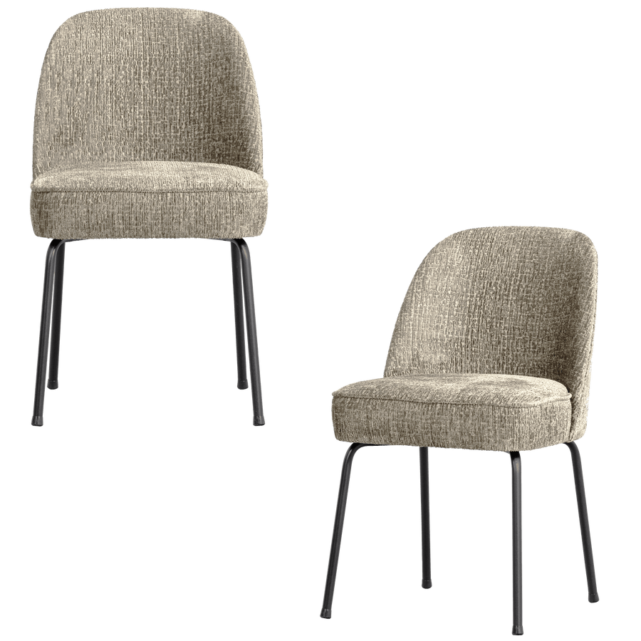 VOGUE EETKAMERSTOEL STRUCTURE VELVET WHEATFIELD (set of 2)