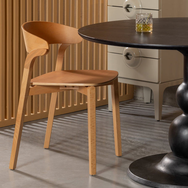 CRAS EETKAMERSTOEL ESSEN FINEER NATUREL (set of 2)