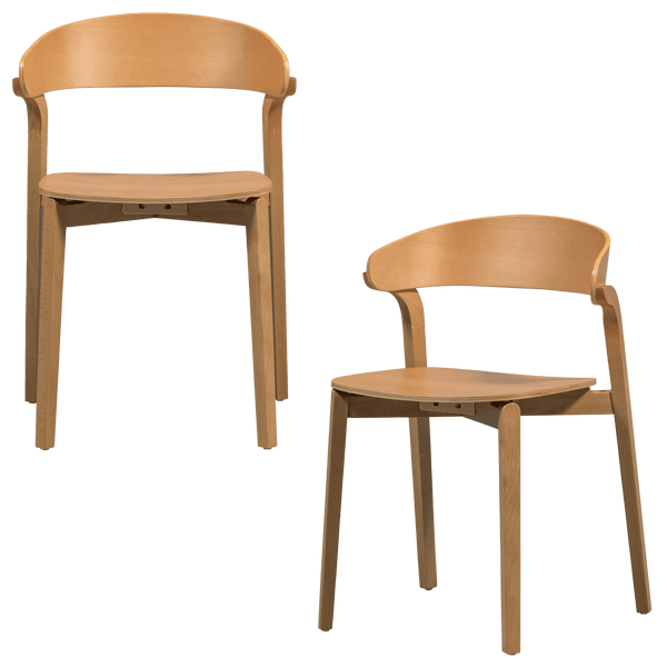 CRAS EETKAMERSTOEL ESSEN FINEER NATUREL (set of 2)