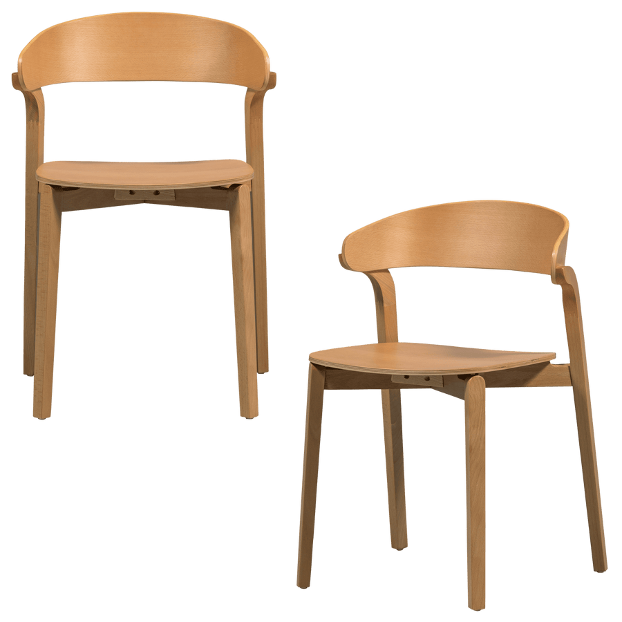 CRAS EETKAMERSTOEL ESSEN FINEER NATUREL (set of 2)