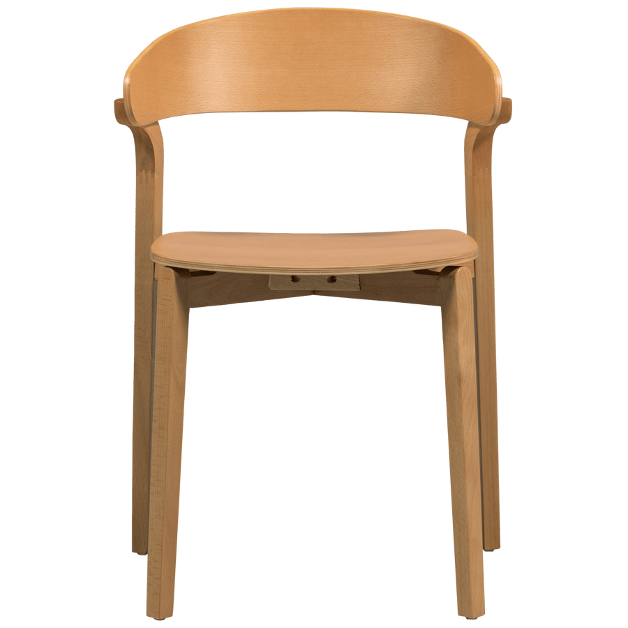 CRAS EETKAMERSTOEL ESSEN FINEER NATUREL (set of 2)