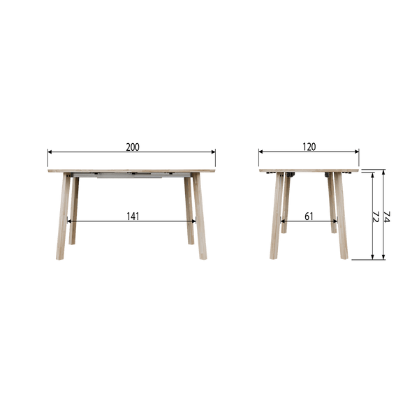 LANGE JAN UITSCHUIFBARE EETTAFEL ROND EIKEN SYDNEY [fsc]