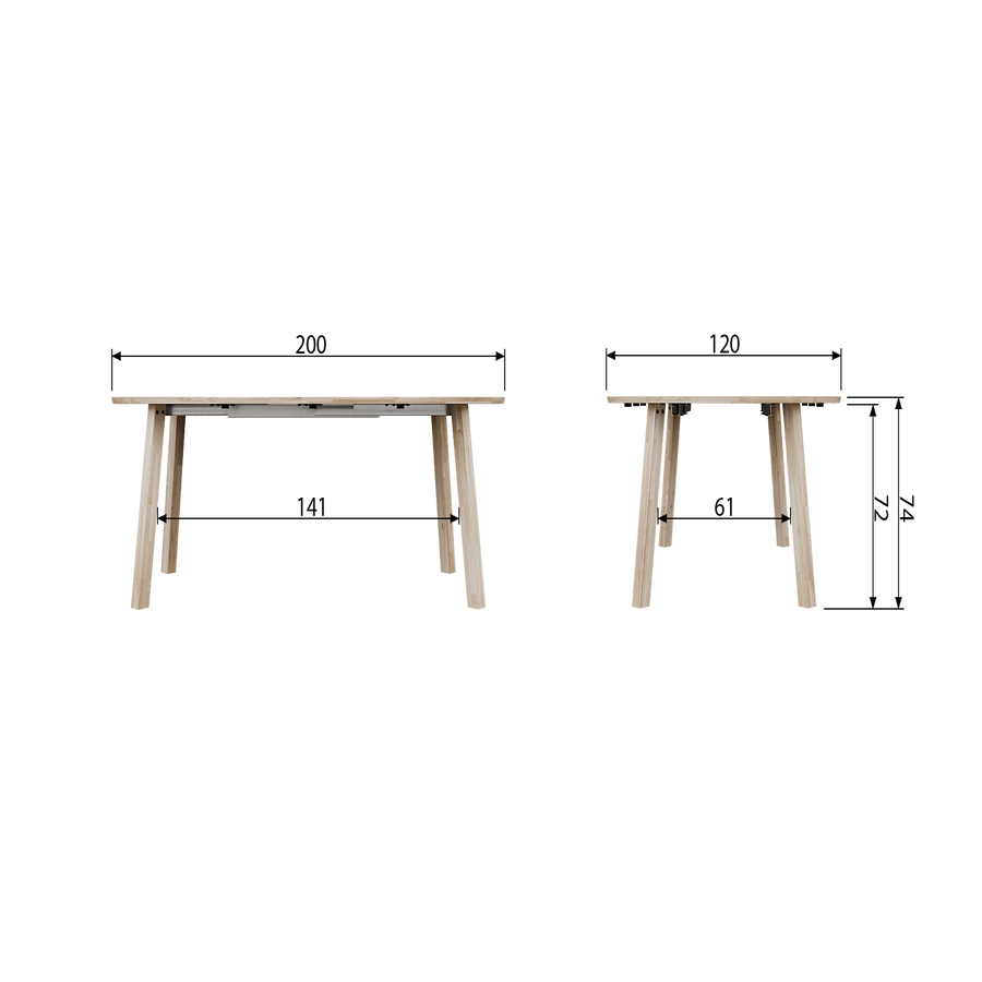 LANGE JAN UITSCHUIFBARE EETTAFEL ROND EIKEN SYDNEY [fsc]