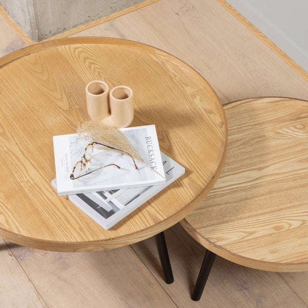 MESA BIJZETTAFEL XL HOUT NATUREL 39xO78 (set of 2)