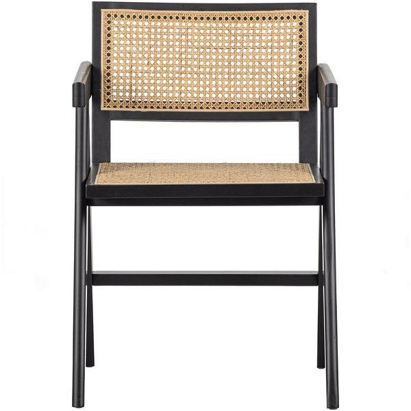 GUNN EETKAMERSTOEL RATTAN/HOUT ZWART
