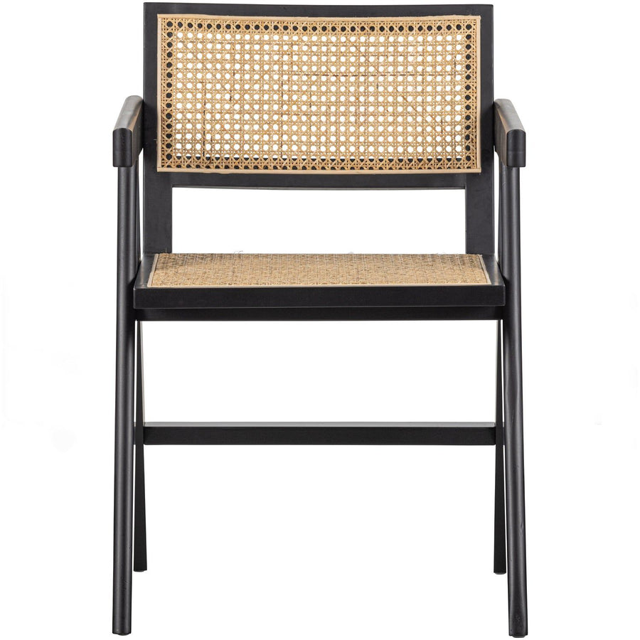 GUNN EETKAMERSTOEL RATTAN/HOUT ZWART