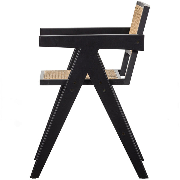 GUNN EETKAMERSTOEL RATTAN/HOUT ZWART