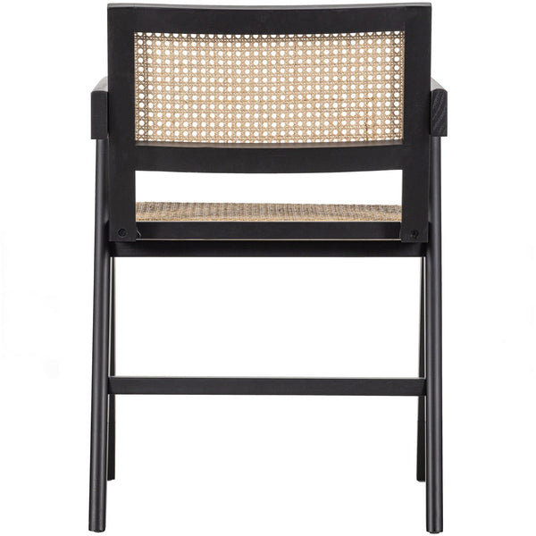 GUNN EETKAMERSTOEL RATTAN/HOUT ZWART