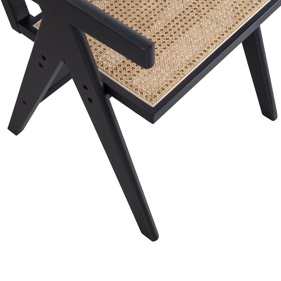 GUNN EETKAMERSTOEL RATTAN/HOUT ZWART