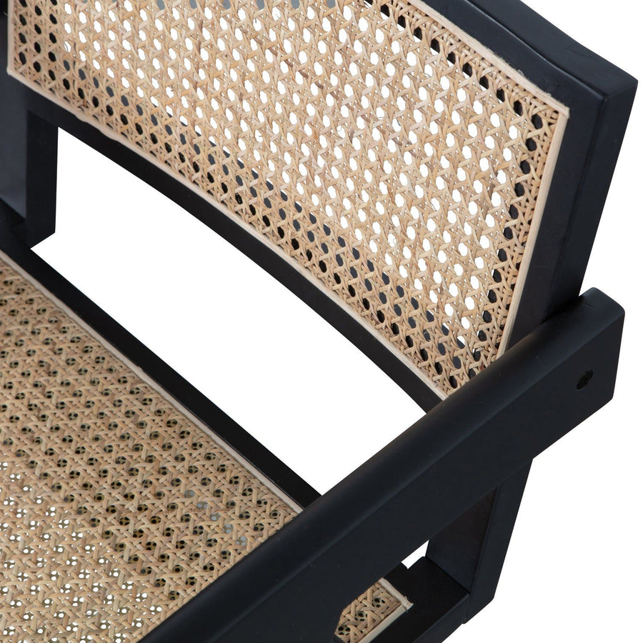 GUNN EETKAMERSTOEL RATTAN/HOUT ZWART