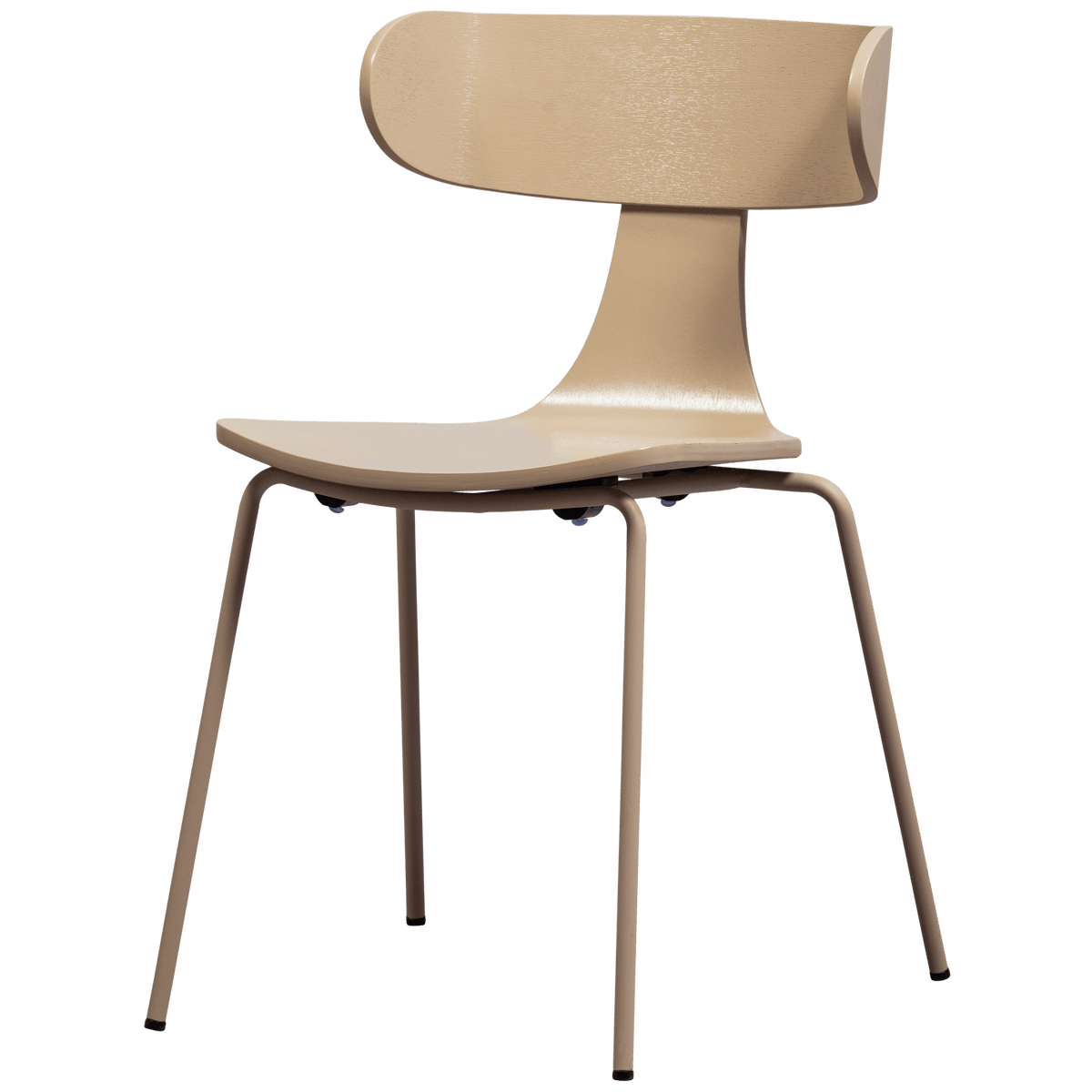 FORM HOUTEN STOEL MET METALEN POOT ZAND (set of 2)