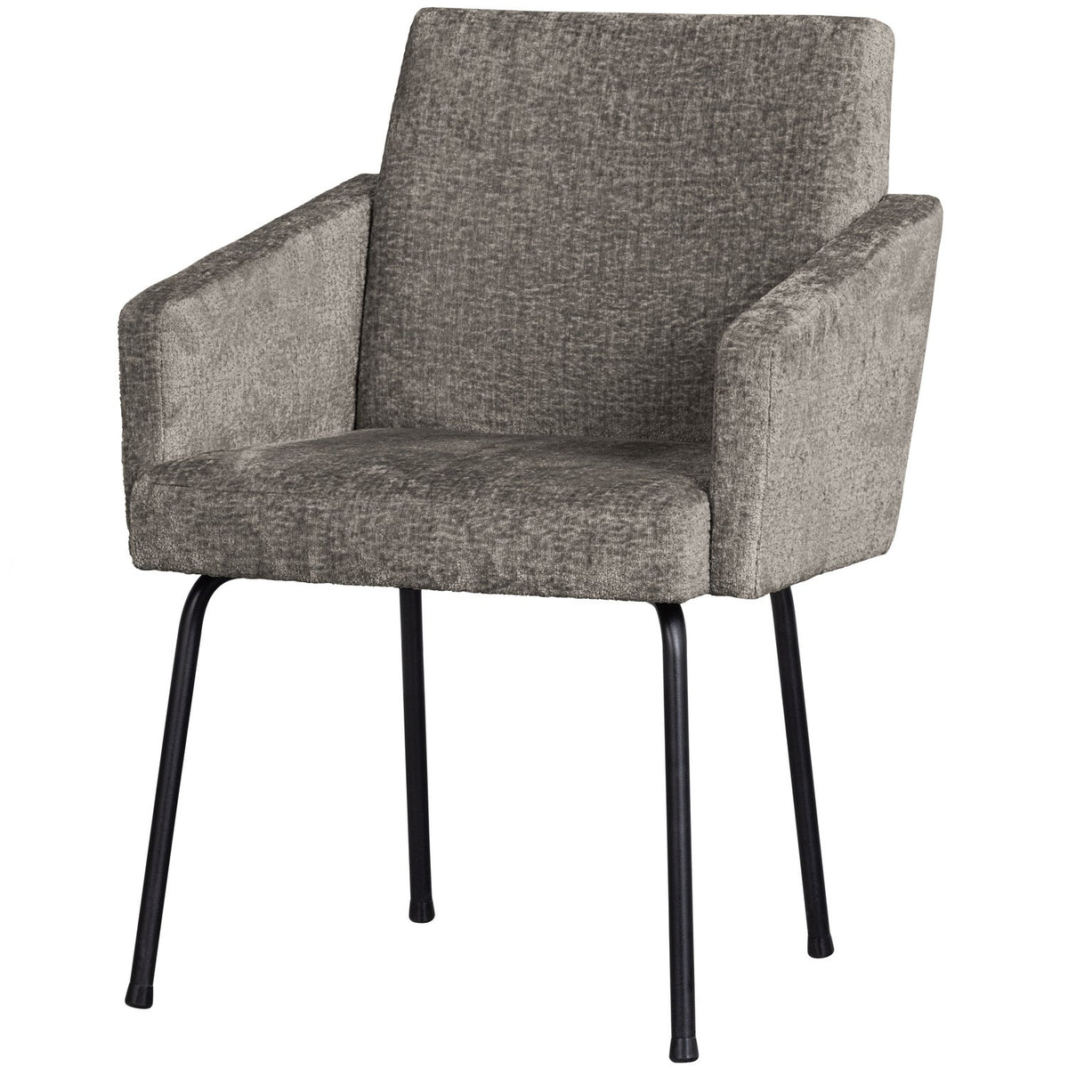 MOUNT EETKAMERSTOEL MET ARMLEUNING GROF GEWEVEN STOF TAUPE (set of 2)