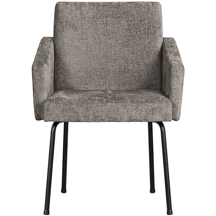 MOUNT EETKAMERSTOEL MET ARMLEUNING GROF GEWEVEN STOF TAUPE (set of 2)