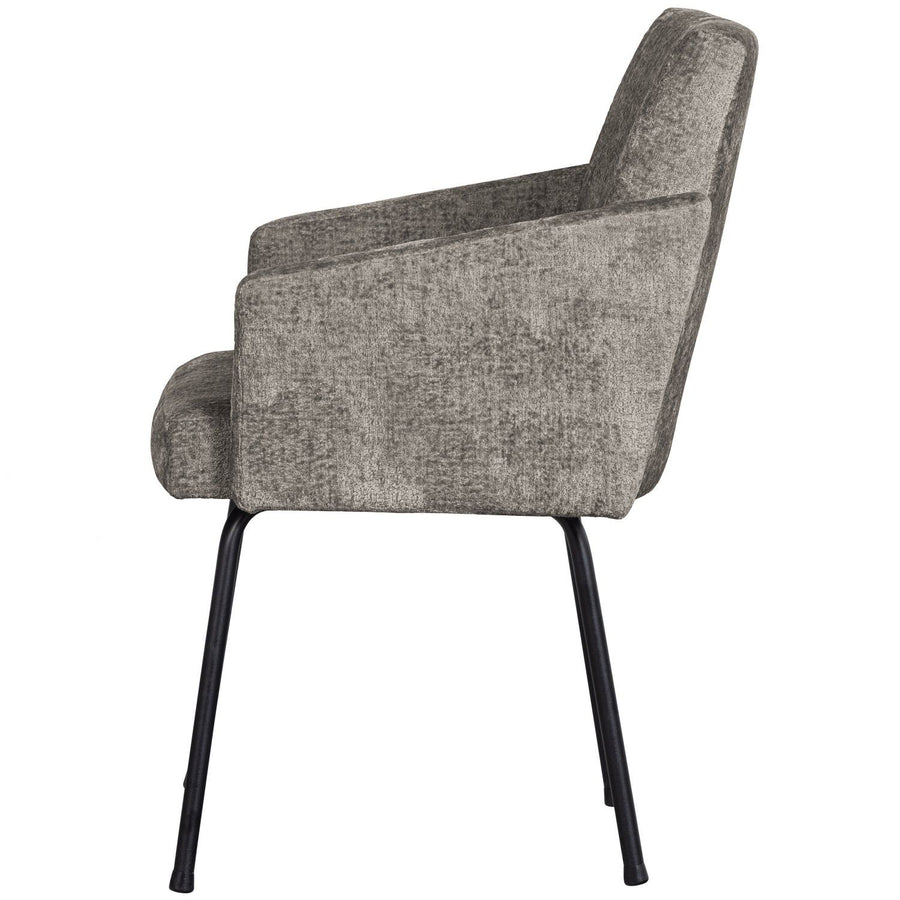 MOUNT EETKAMERSTOEL MET ARMLEUNING GROF GEWEVEN STOF TAUPE (set of 2)