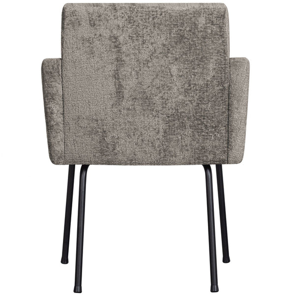 MOUNT EETKAMERSTOEL MET ARMLEUNING GROF GEWEVEN STOF TAUPE (set of 2)