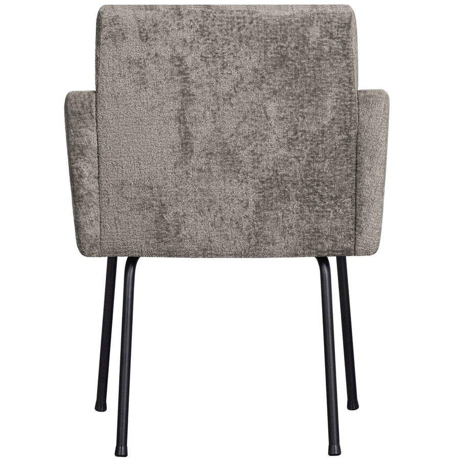 MOUNT EETKAMERSTOEL MET ARMLEUNING GROF GEWEVEN STOF TAUPE (set of 2)
