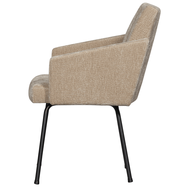 MOUNT EETKAMERSTOEL MET ARMLEUNING 3D CHENILLE ZAND (set of 2)
