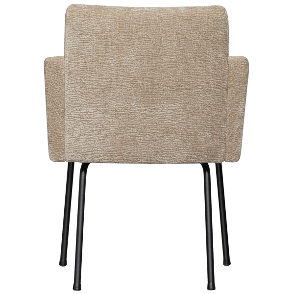 MOUNT EETKAMERSTOEL MET ARMLEUNING 3D CHENILLE ZAND (set of 2)