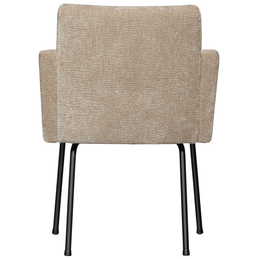 MOUNT EETKAMERSTOEL MET ARMLEUNING 3D CHENILLE ZAND (set of 2)