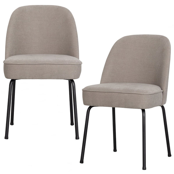 VOGUE EETKAMERSTOEL GEWEVEN STOF ZAND (set of 2)