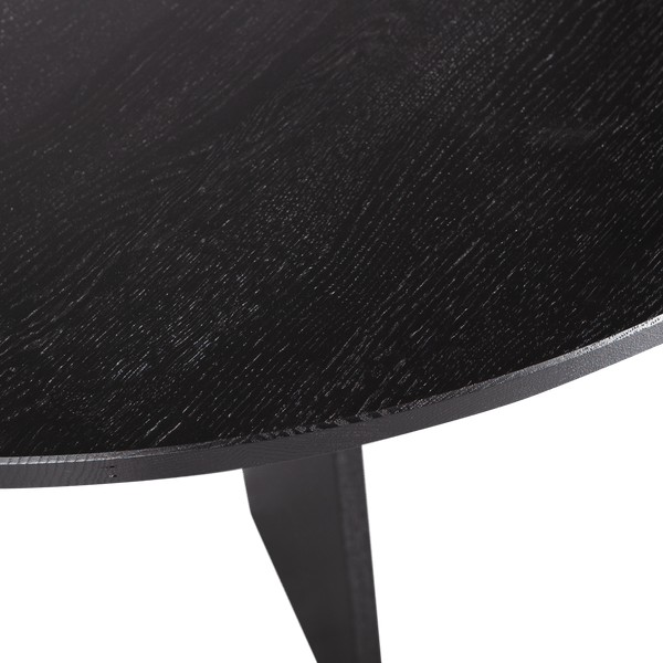 FRIES EETTAFEL O129 CM EIKEN BLACKNIGHT [fsc]