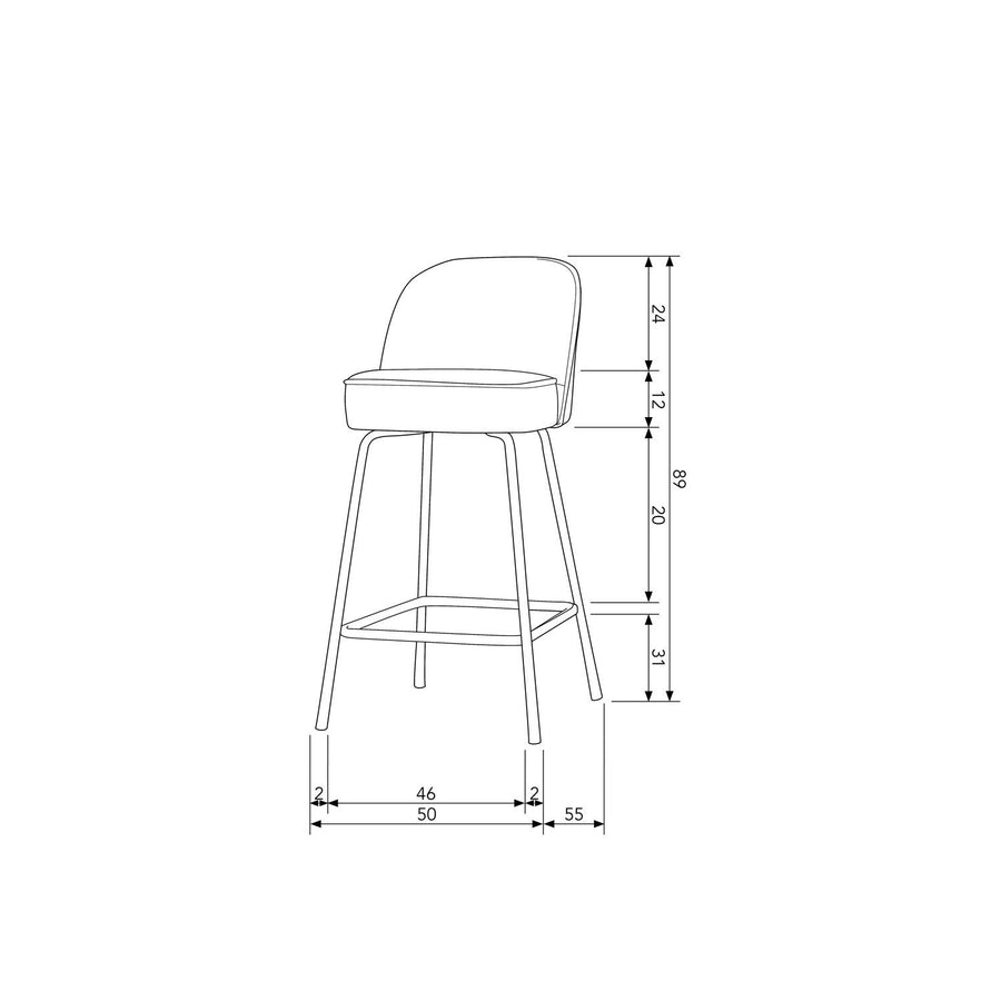VOGUE BARSTOEL 65 CM GEWEVEN STOF ZAND
