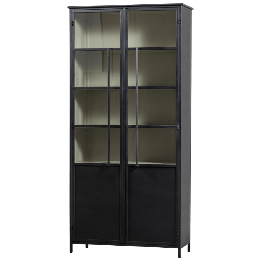 EXHIBIT XL 2-DEURS VITRINEKAST METAAL ZWART