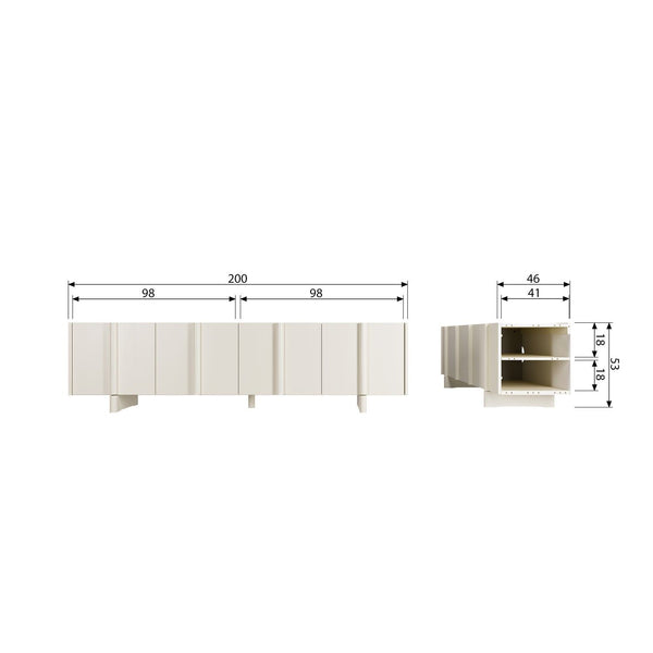 BASU TV MEUBEL 200 CM GRENEN DUST [fsc]