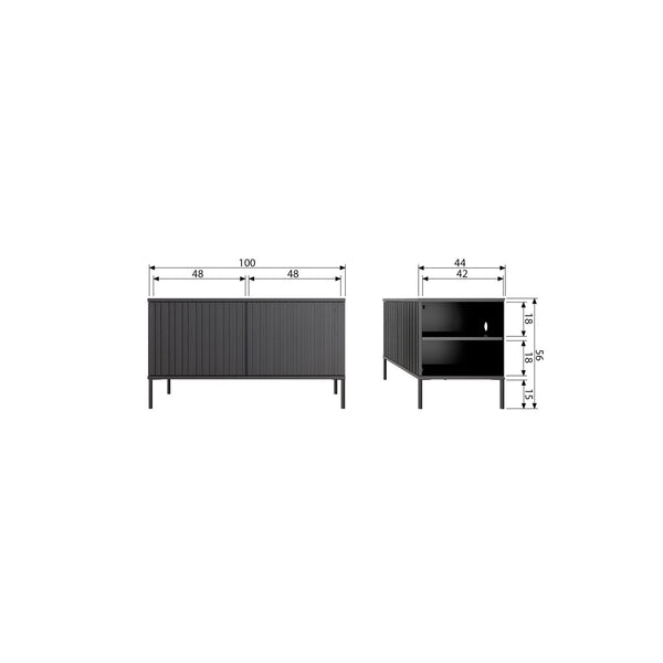 NEW GRAVURE TV MEUBEL 100 CM ESSEN FINEER ESPRESSO [fsc]