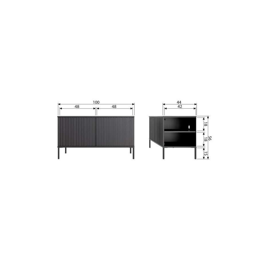 NEW GRAVURE TV MEUBEL 100 CM ESSEN FINEER ESPRESSO [fsc]