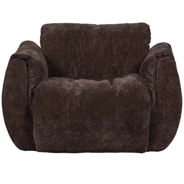 BAGGY DRAAIFAUTEUIL 3D CHENILLE DONKERBRUIN