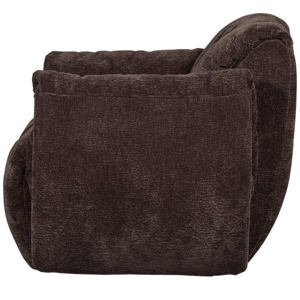 BAGGY DRAAIFAUTEUIL 3D CHENILLE DONKERBRUIN