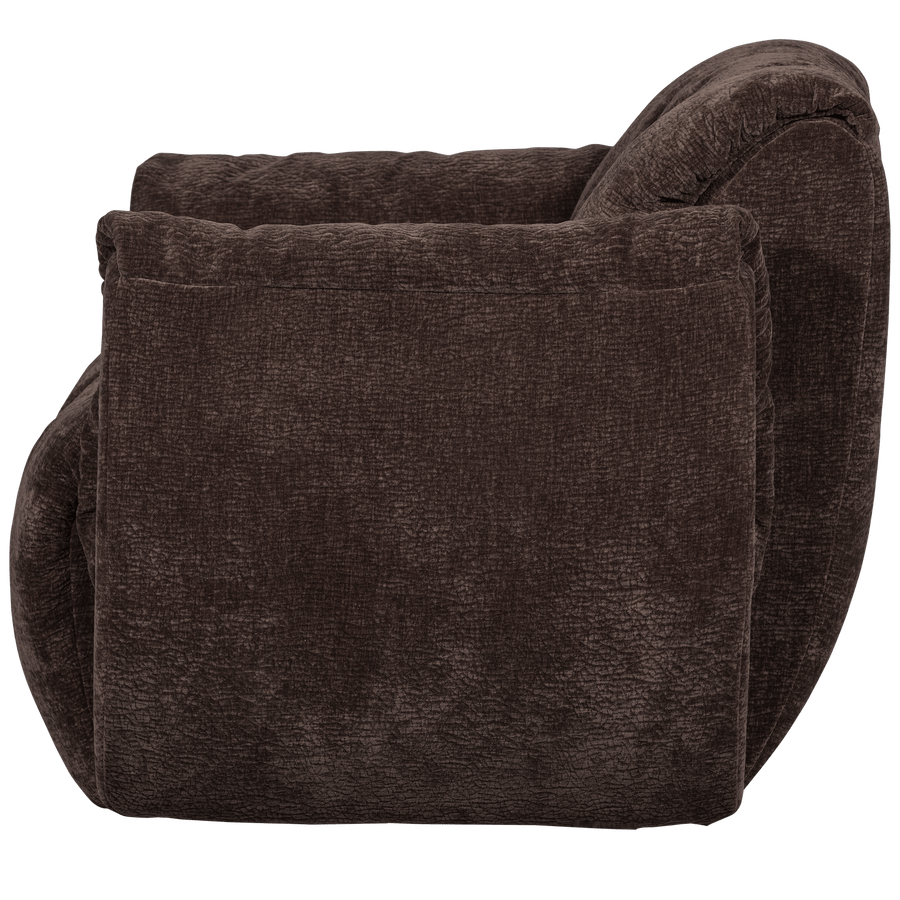 BAGGY DRAAIFAUTEUIL 3D CHENILLE DONKERBRUIN